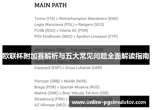 欧联杯附加赛解析与五大常见问题全面解读指南 欧联杯附加赛解析与五大常见问题全面解读指南